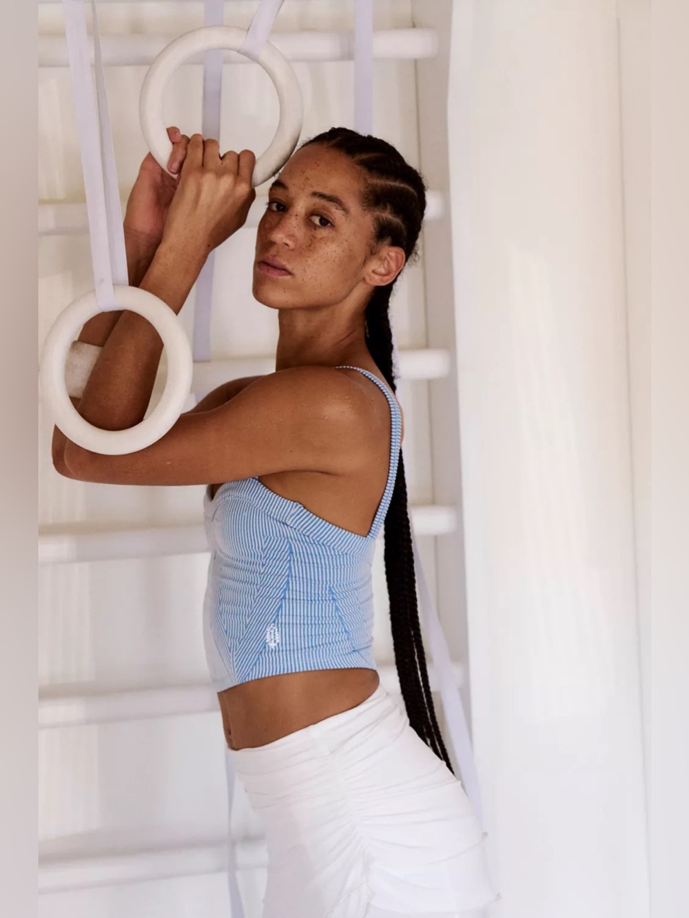 *NWOT* Free people movement perfectly plated cami in denim blue combo - Picture 5 of 6
